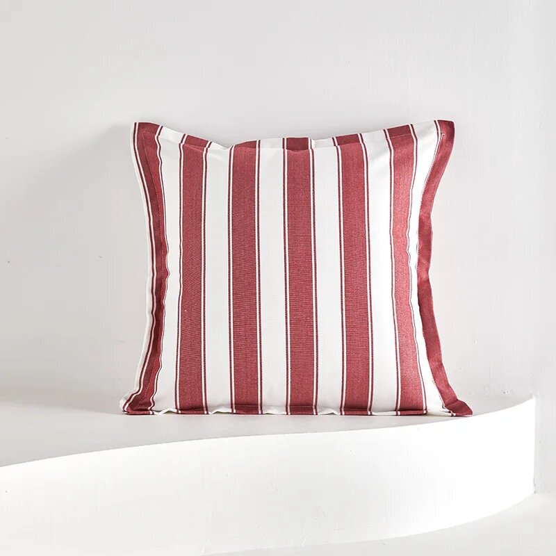 Красная полосатая наволочка из полиэстера/хлопка 45x45 см Middle stripe 450*450 мм