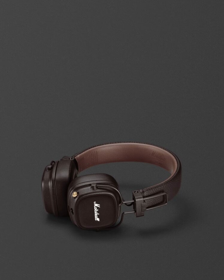 Беспроводные наушники Marshall Major IV, накладные, Bluetooth, коричневые — фото 1
