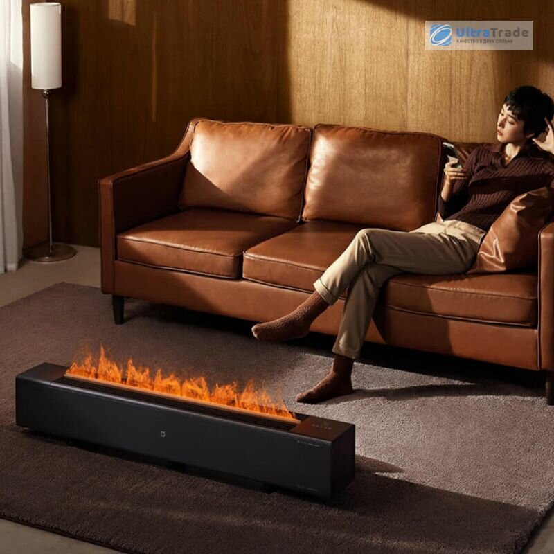 Изображение Умный электрический обогреватель Graphene Heating Simulated Flame Edition 2200W Black TJXDNQ06ZM