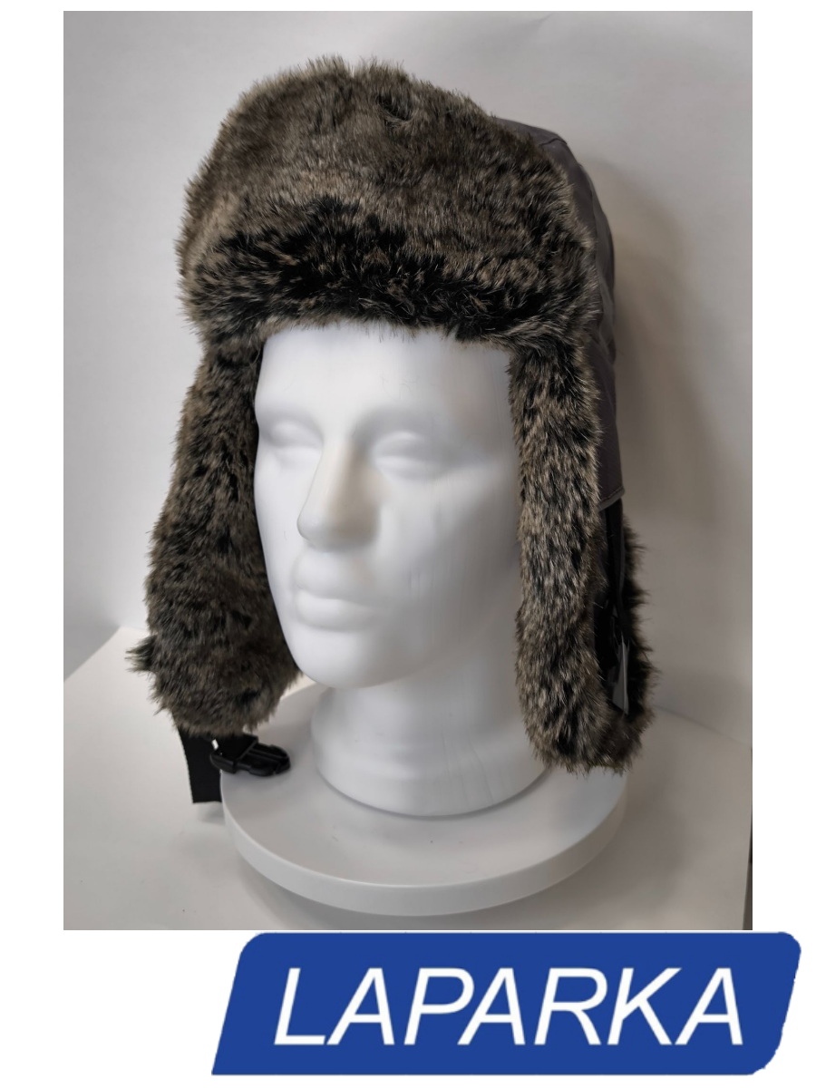 Шапка-ушанка Laparka для мужчин и женщин, размер L, 00254 светло-серый — фото 1