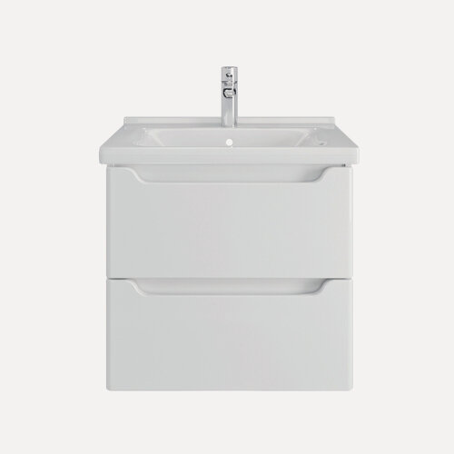 Изображение товара Тумба подвесная SanStar Lanciano 60 с раковиной Миранда 60 (комплект) для ванной комнаты, белая