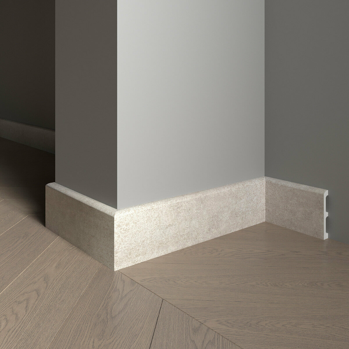 Плинтус дюрополимер напольный Decor-Dizayn (Декор-Дизайн), 80x13x2400 мм, DD706-25 серый бархат
