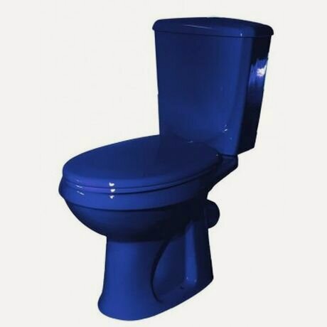 Изображение товара Унитаз компакт Элисса, 1 режим, косой выпуск, сиденье полипропилен, цвет: синий