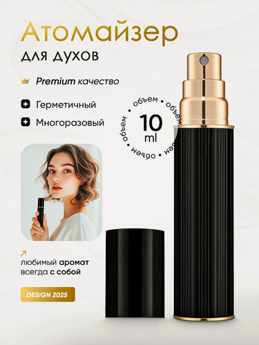 Изображение товара Атомайзер для духов/флакон для парфюма 10 мл с клапаном черные грани