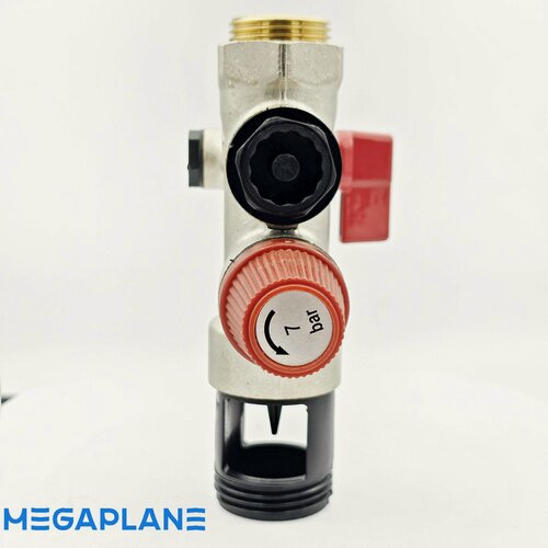 Изображение товара Группа безопасности для водонагревателя 7 бар TIM, предохранительный клапан для бойлера, никель