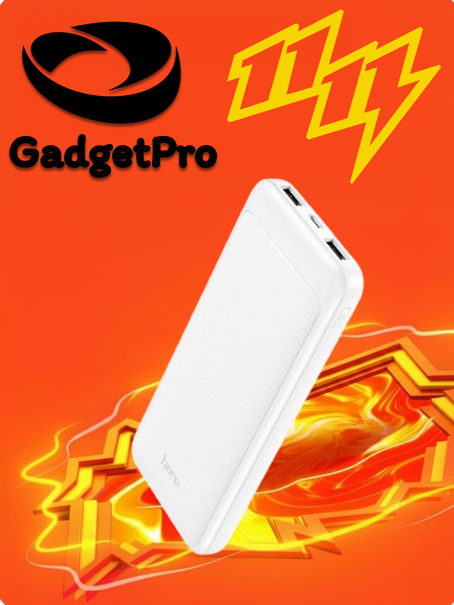 Внешний аккумулятор HOCO J111 10000mAh White - портативное зарядное устройство, надежный Power Bank для телефона белый