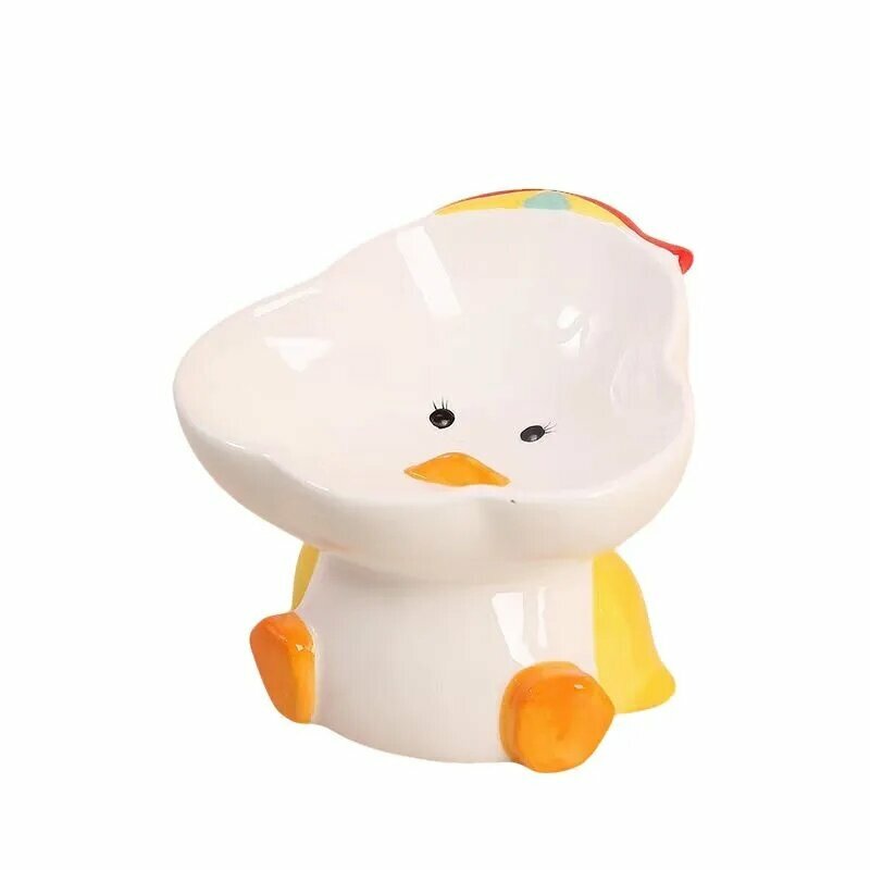 Керамическая миска в форме утки для кошек/собак, 150 мл, 15*12.5 см безопасная и милая