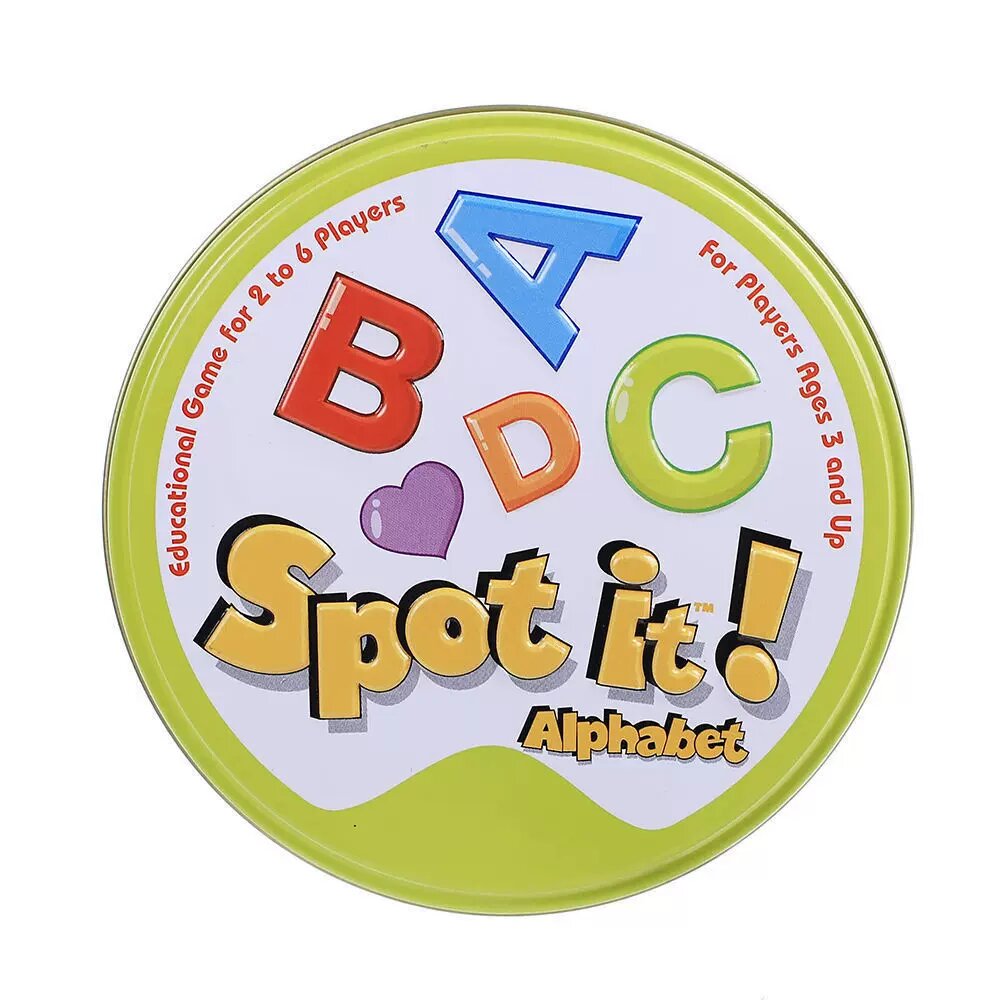 Игра Spot It - Версия ABC, Образовательная Игра-Поиск для Малышей, 54 Карточки