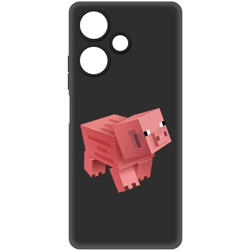 Чехол-накладка Krutoff Soft Case Minecraft-Свинка для INFINIX Hot 30 черный чехол накладка krutoff soft case minecraft свинка для infinix hot 12 pro черный