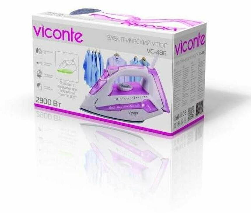 Утюг Viconte VC-436 2900Вт розовый - фото №2