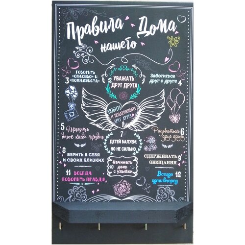 Ключница настенная открытого типа с панно 