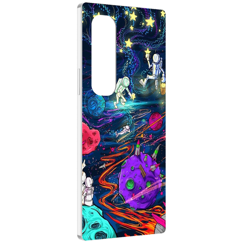 чехол mypads красочный жираф для samsung galaxy z fold 4 sm f936 задняя панель накладка бампер Чехол MyPads красочный космос для Samsung Galaxy Z Fold 4 (SM-F936) задняя-панель-накладка-бампер