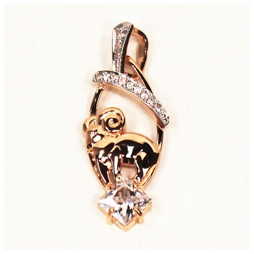 фото Подвеска знак зодиака овен из золота с фианитами 3-0490 the jeweller