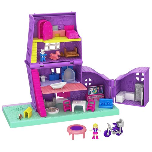 Polly Pocket (Mattel) Карманный Домик Pollyville, GFP42, фиолетовый polly pocket набор кенгуру