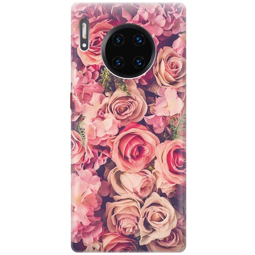 фото Re:paчехол - накладка artcolor для huawei mate 30 pro с принтом "розовый куст"