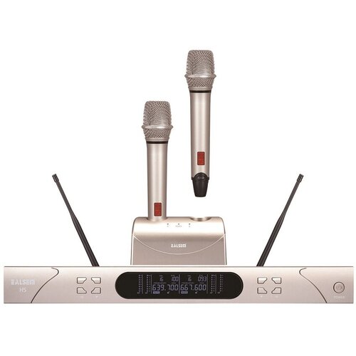 EALSEM H5 - двухканальный перезаряжаемый беспроводной микрофон с зарядной подставкой для бесконтактной зарядки 3700000₽