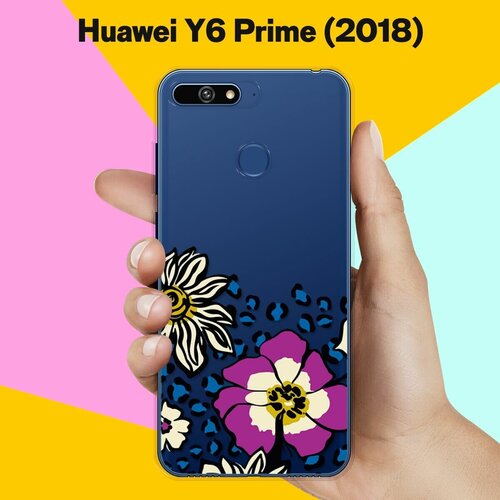 Силиконовый чехол Цветы с узором на Huawei Y6 Prime (2018)
