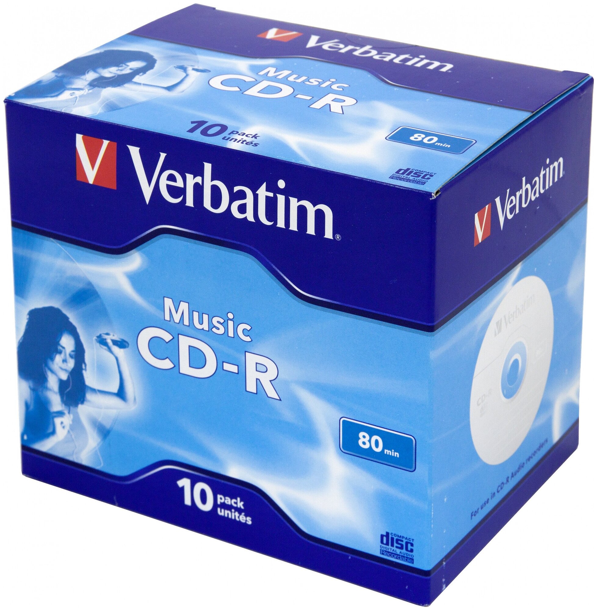 Диск CD-R Verbatim 700Mb 16x Jewel case (10шт) (43365) (10 шт. в упаковке)