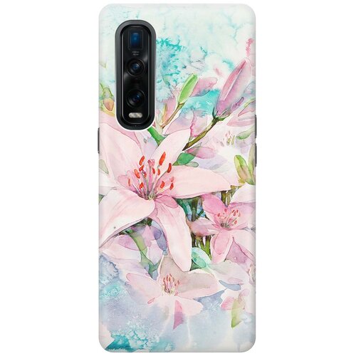фото Re:pa чехол - накладка artcolor для oppo find x2 pro с принтом "нежные розовые цветы"