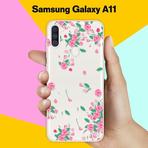 Силиконовый чехол Розочки на Samsung Galaxy A11 жидкий чехол с блестками розовая сакура на samsung galaxy a11 самсунг галакси а11