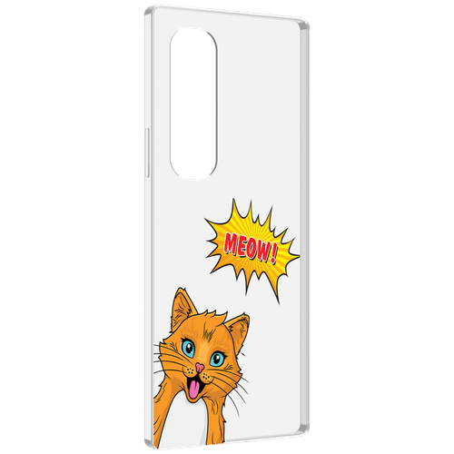 чехол mypads сиамский кот для samsung galaxy z fold 4 sm f936 задняя панель накладка бампер Чехол MyPads кот-мяу детский для Samsung Galaxy Z Fold 4 (SM-F936) задняя-панель-накладка-бампер