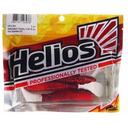 виброхвост helios chubby red sparkles wt 9 см 5 шт hs 4 034 комплект из 7 шт Виброхвост Helios Chubby Red Sparkles WT, 9 см, 5 шт. (HS-4-034)