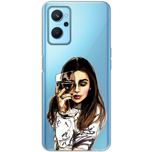 Силиконовый чехол Mcover для Realme 9i с рисунком Девушка и вино силиконовый чехол mcover для realme 9i с рисунком девушка и сладкое