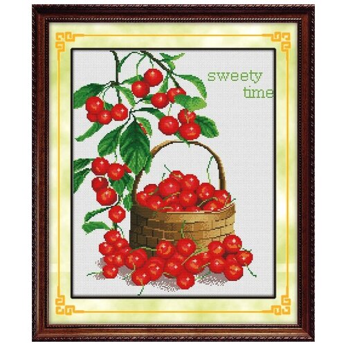 Набор для вышивания крестиком “Ягодная корзинка”. 55х45см.