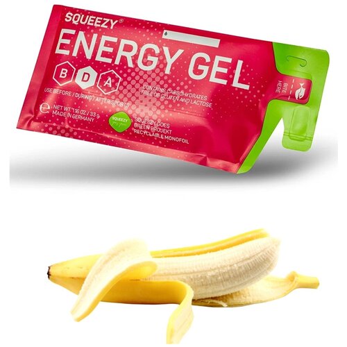 Энергетический гель питьевой SQUEEZY ENERGY GEL no caffeine 33 г саше, Банан