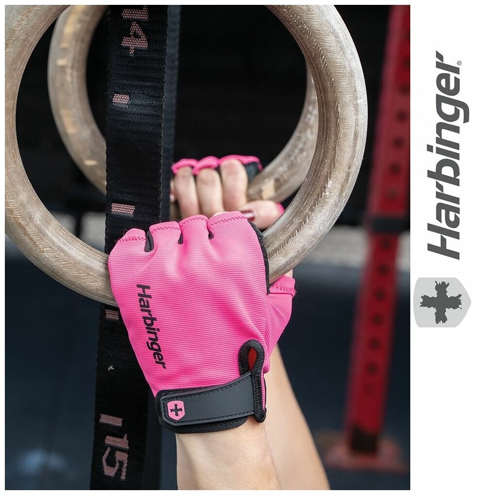 Фитнес перчатки Harbinger Power 2.0, унисекс, розовые, S