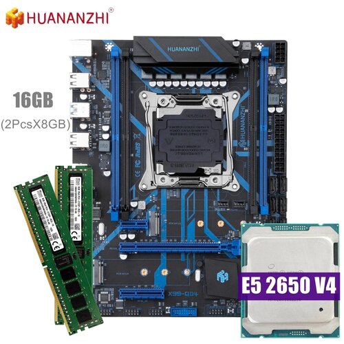 Комплект HUANANZHI X99 QD-4 Xeon E5 2650v4 16 gb2x8gb DDR4 ecc reg 1199000₽