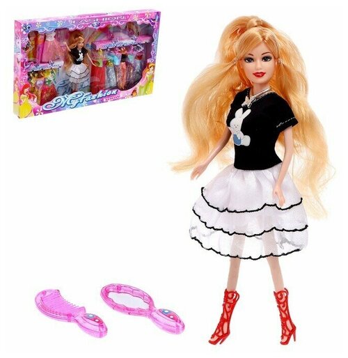 Кукла модель для девочки Оля с набором платьев и аксессуарами