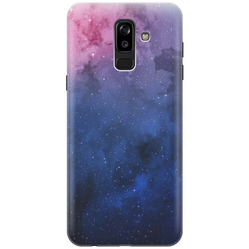 ультратонкий силиконовый чехол накладка для samsung galaxy a8 2018 с принтом звездное зарево GOSSO Ультратонкий силиконовый чехол-накладка для Samsung Galaxy J8 (2018) с принтом Звездное зарево