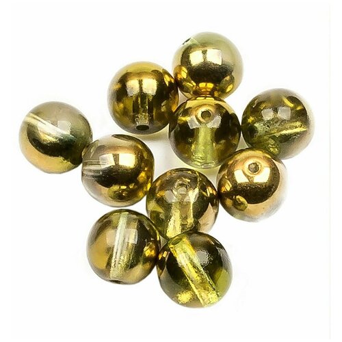 Стеклянные чешские бусины, круглые, Round Beads, 8 мм, цвет Crystal Sunny Magic Citrus, 10 шт.