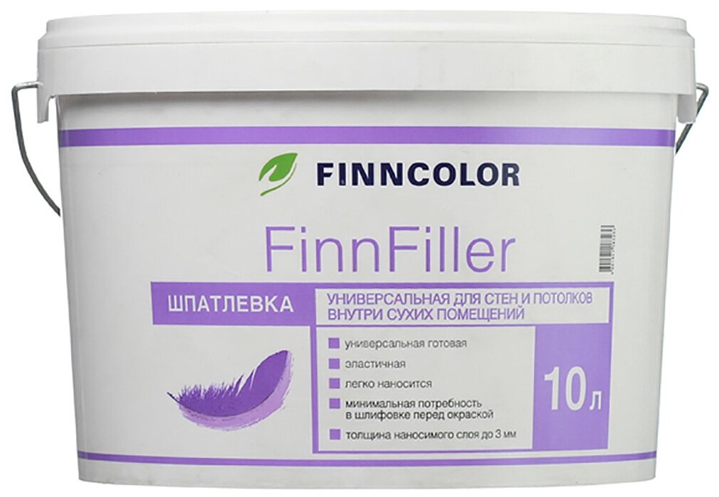 Шпатлевка финишная Finncolor FinnFiller, 10 л, белая