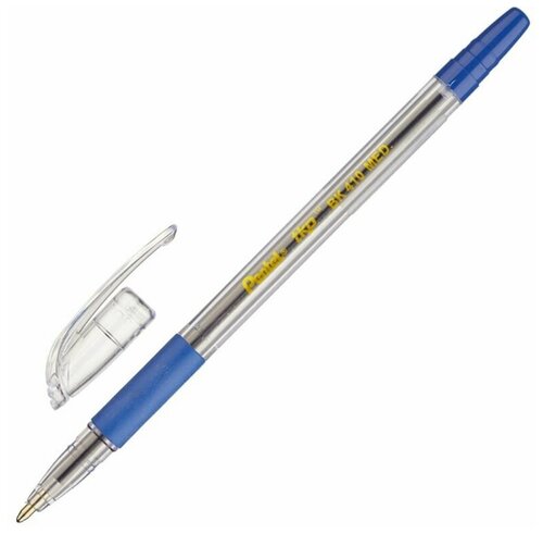 Ручка шариковая неавтоматическая PENTEL BK410-С рез. манж. син д. ш, 12 шт.