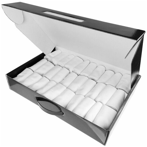 Мужские носки в кейсе, чемодане / Носки в коробке белые, 30 пар (черный кейс)