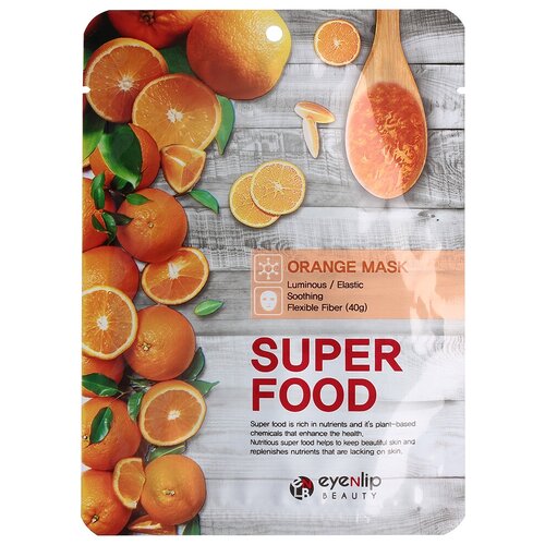 Eyenlip Super Food тканевая маска с экстрактом апельсина, 23 мл eyenlip тканевая маска super food с экстрактом брокколи 23 мл