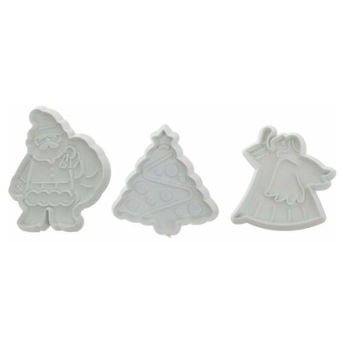 фото Доляна набор кондитерских плунжеров новый год 2380372, 3 шт, белый
