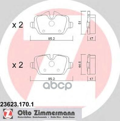 Колодки Зад Bmw E81/E87/E90 04- Zimmermann арт. 23623.170.1