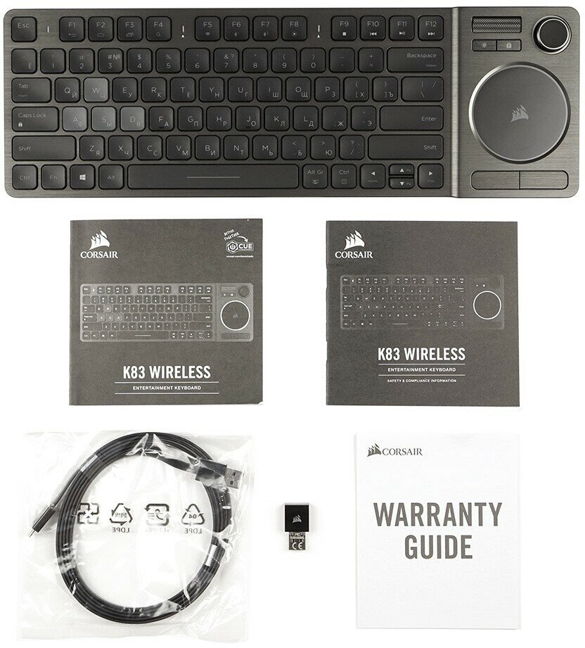 Клавиатура Corsair K83 Wireless Entertainment Backlit White USB ...
