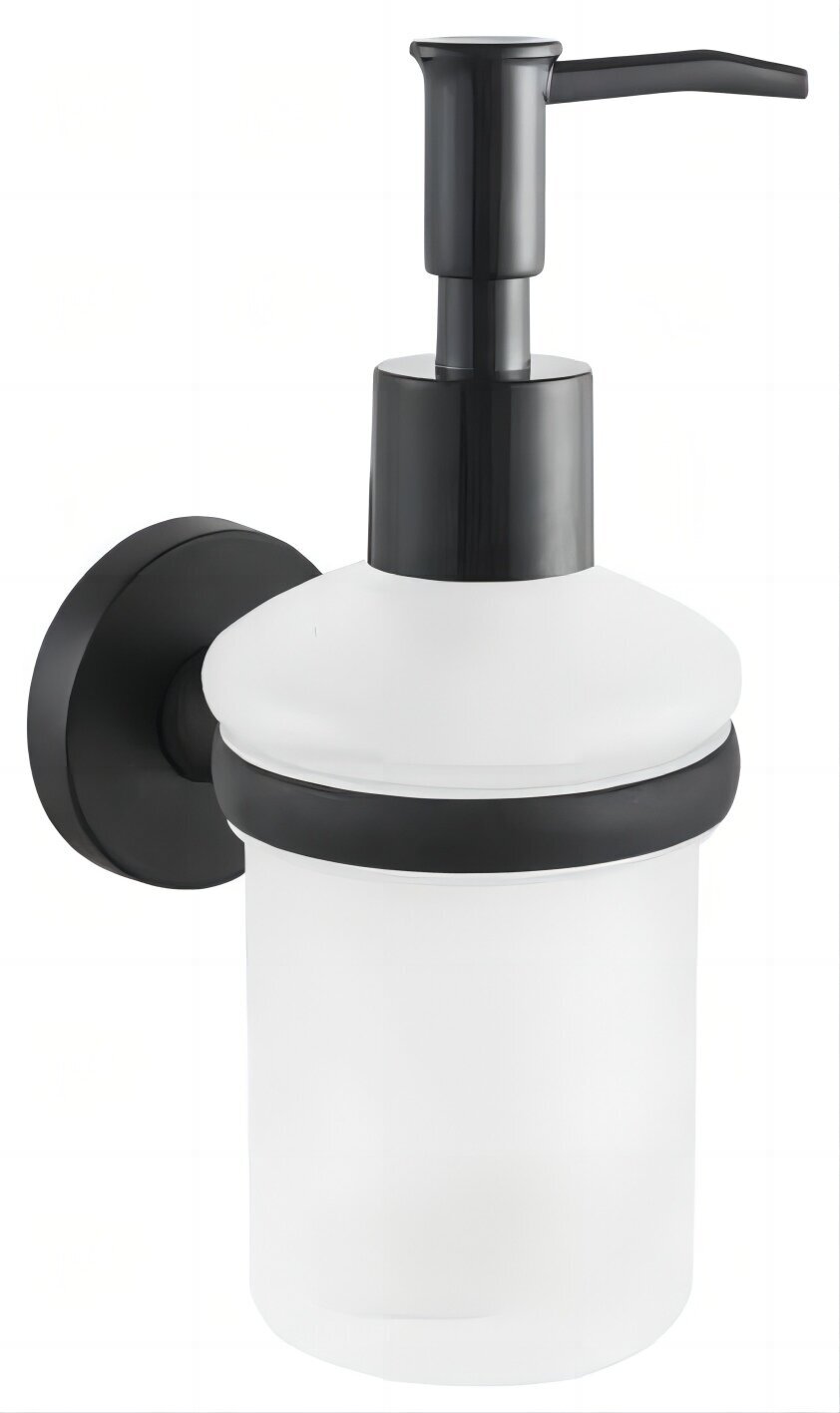 Дозатор для жидкого мыла (стеклянный), черный матовый D-Lin D295111 - фотография № 2