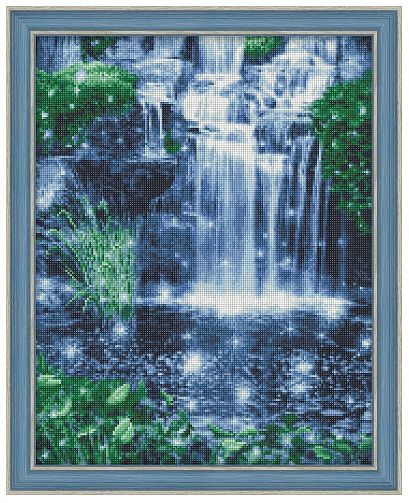 Искрящийся водопад (АЖ-1496)- картина стразами Алмазная живопись - фото №7