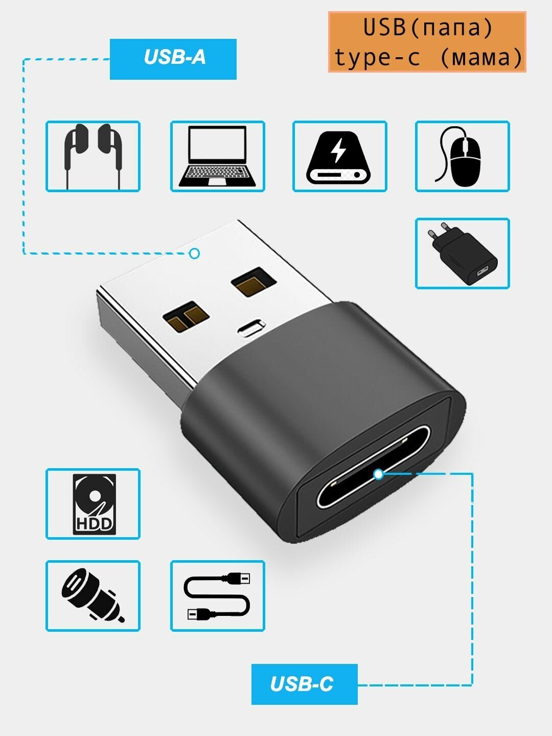 фото Переходник type c на USB