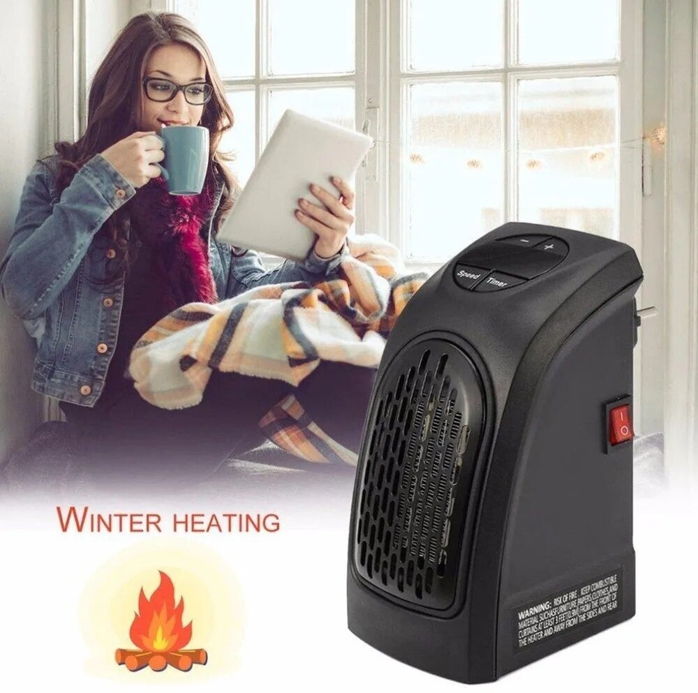 Портативный комнатный электрический обогреватель Handy Heater, цвет черный - фотография № 7