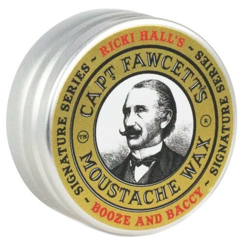 Captain Fawcett Воск для усов Ricki Hall Booze & Baccy Moustache Wax, 15 мл масло для бороды ricki hall s booze