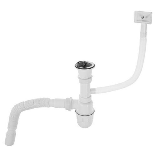 Сифон для мойки Accoona A469-1 1 12 d70 мм с переливом с гофрой 898₽