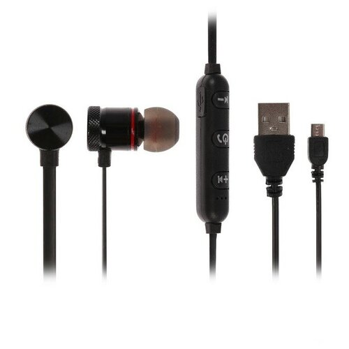 Наушники беспроводные VBT 16 вакуумные 90 мАч на магнитах корпус металл чёрные 1306₽