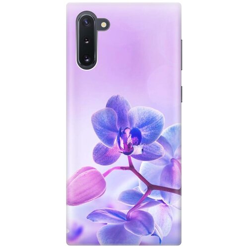 фото Ультратонкий силиконовый чехол-накладка для samsung galaxy note 10 с принтом "лиловые орхидеи" gosso
