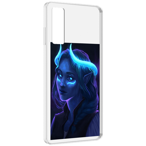 Чехол MyPads девушка синяя ледяная женский для TCL 20 5G задняя-панель-накладка-бампер